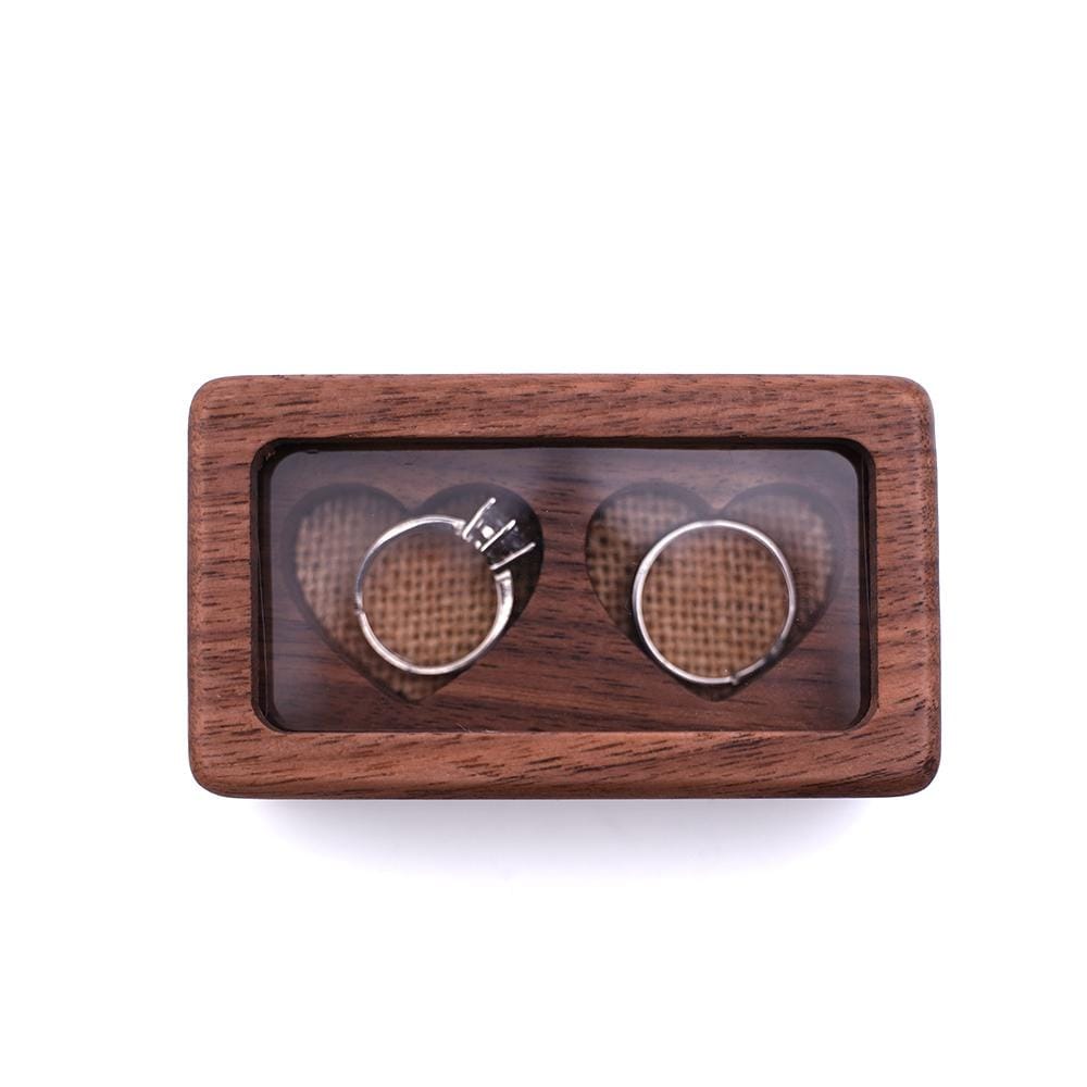 Wooden Double  Ring box