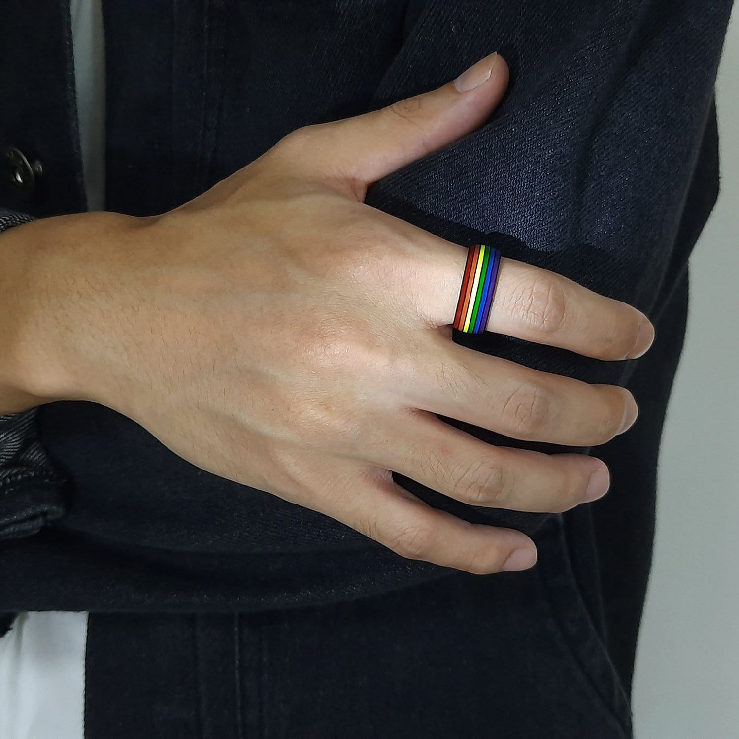 Stainless Steel Rainbow LGBT Pride Ring