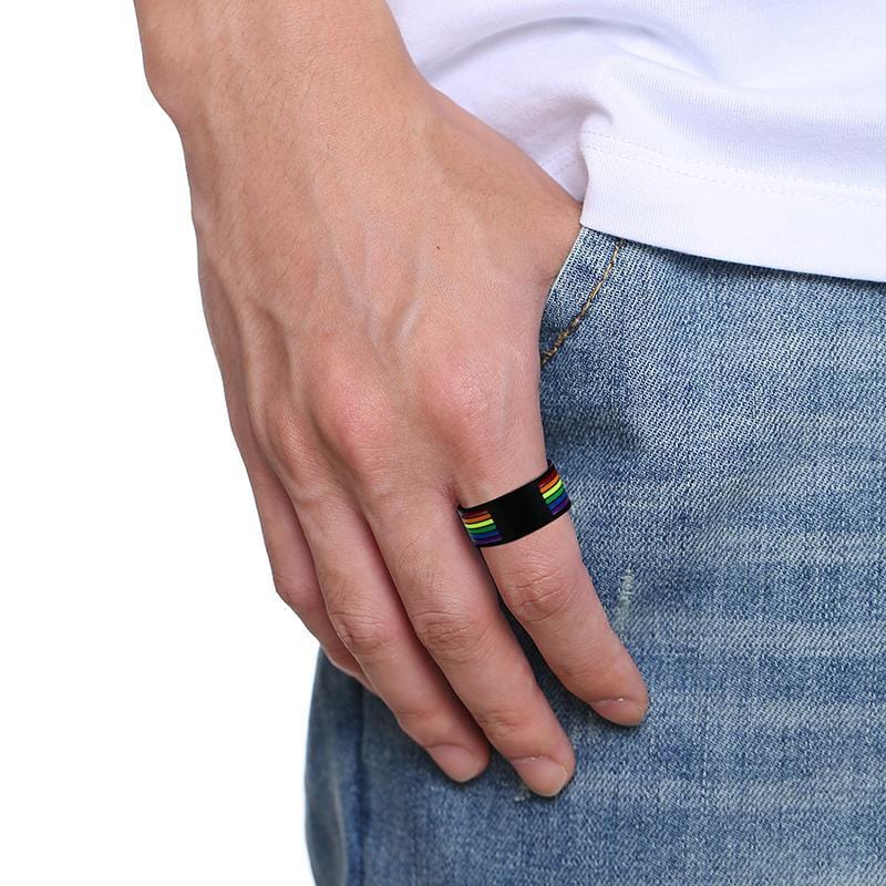 Stainless Steel Rainbow Ring