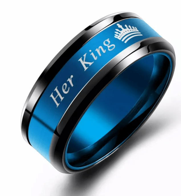 Steel Lovers Promise Her King & His Queen Wedding Engagement Ring for Couple