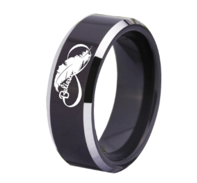 Infinity Black Tungsten Ring for Men