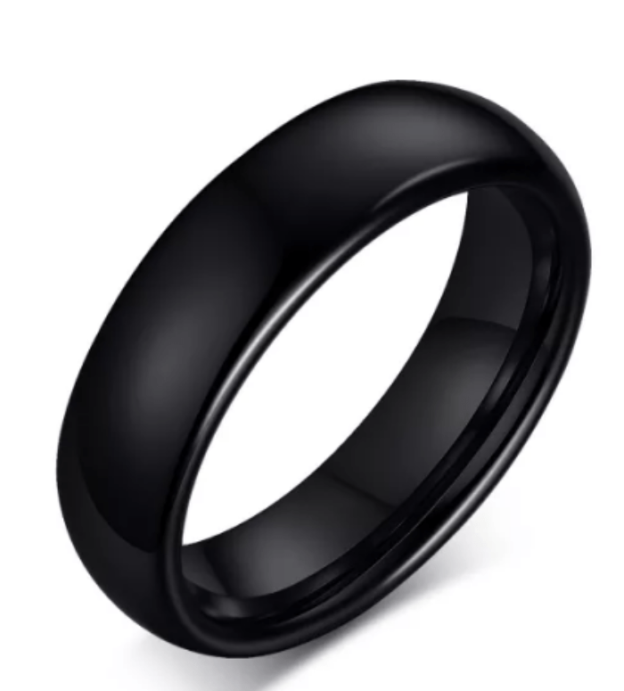 Jet Black Genuine Tungsten Ring