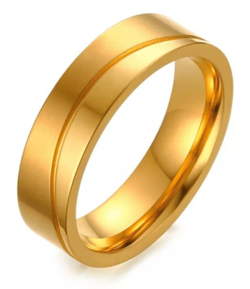 Steel Gold Wedding Engagement Ring for Couple