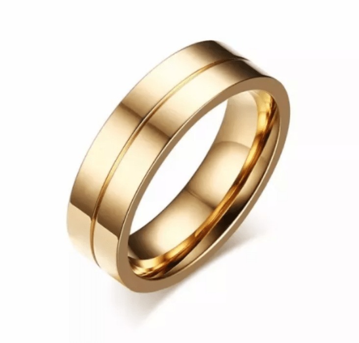 Steel Gold Wedding Engagement Ring for Couple