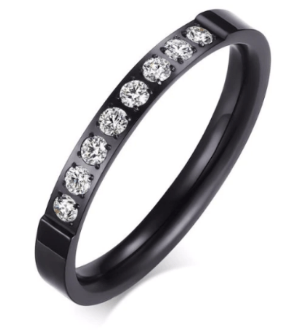 Stainless Steel Black Wedding & Anniversary Rings for Women