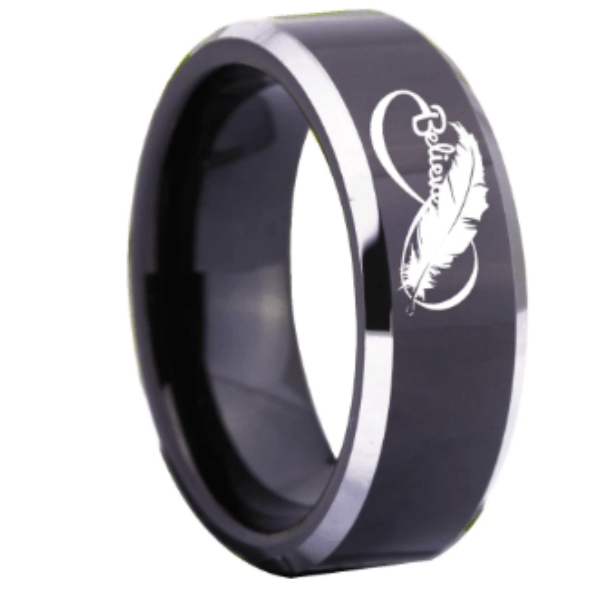 Infinity Black Tungsten Ring for Men