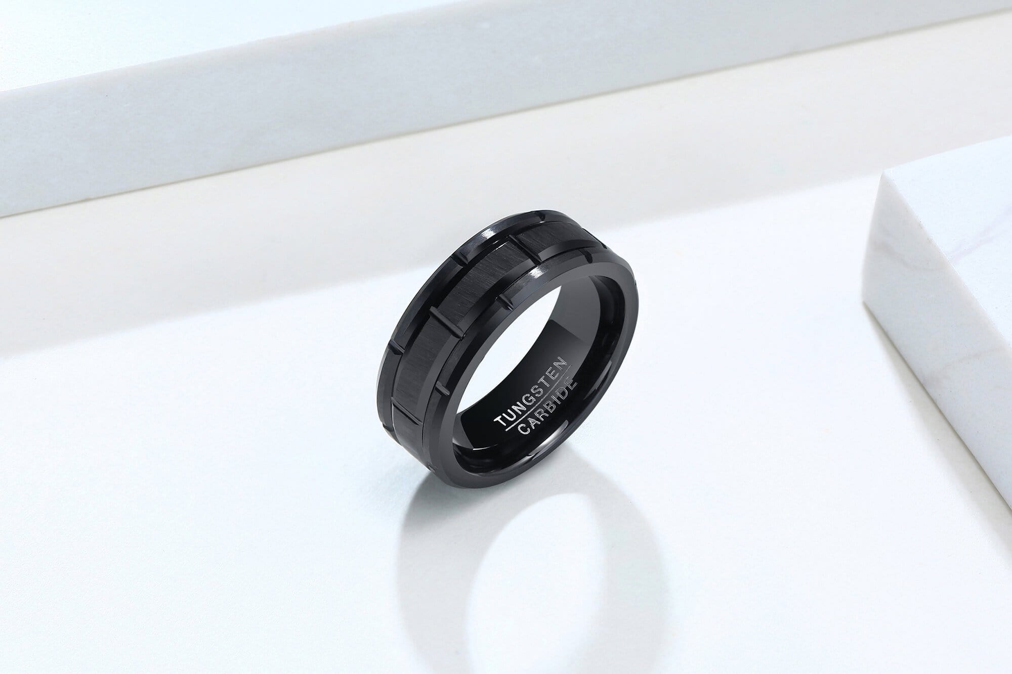 Groove Brushed Surface Tungsten Ring for Men