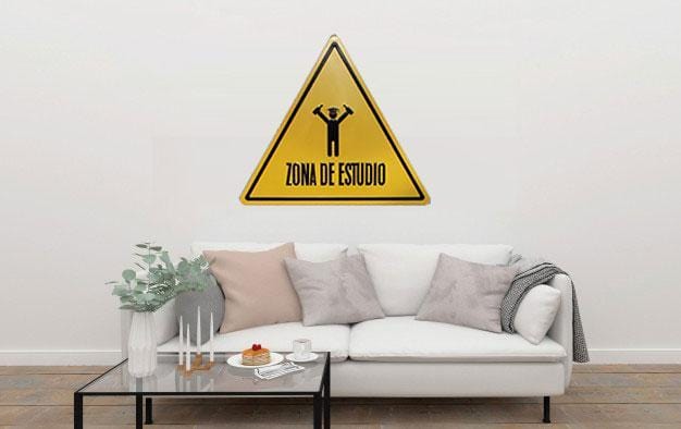 Zona De Estudio Triangle Metal Tin Sign Poster