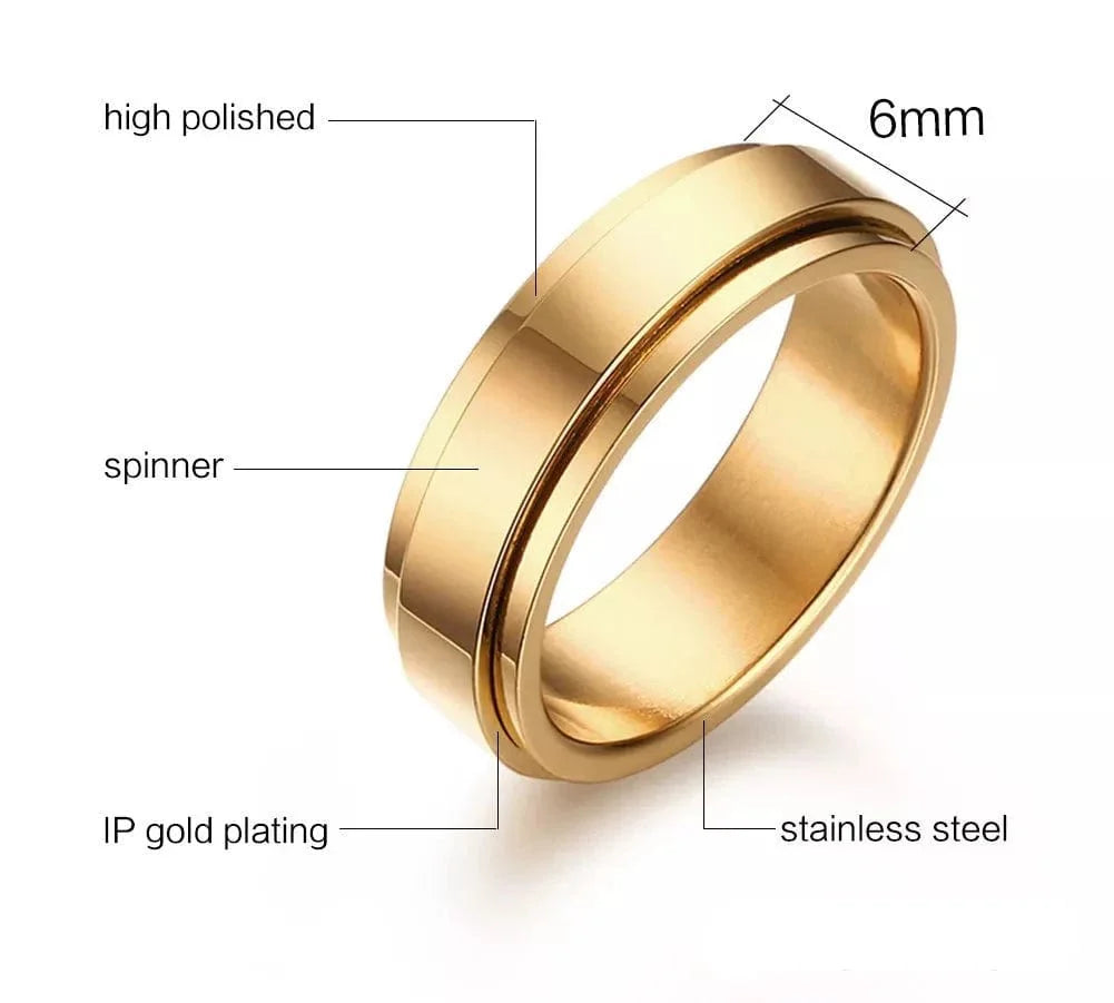 Unisex Gold Spinner Ring