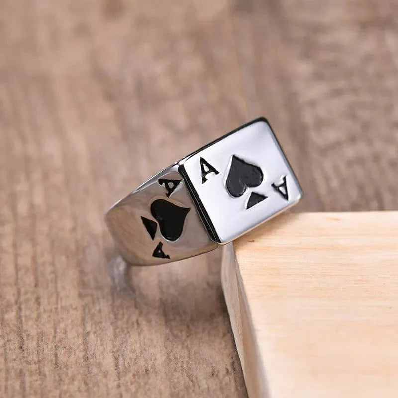 Stainless Steel Ace of Spade Ring