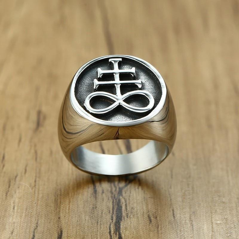 Mens Leviathan Cross Ring