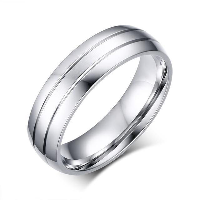 Men Silver Steel Wedding Band